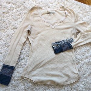 Long sleeve waffle shirt